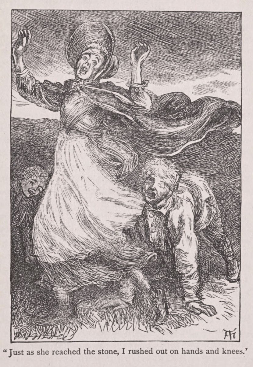 out on hands and knees