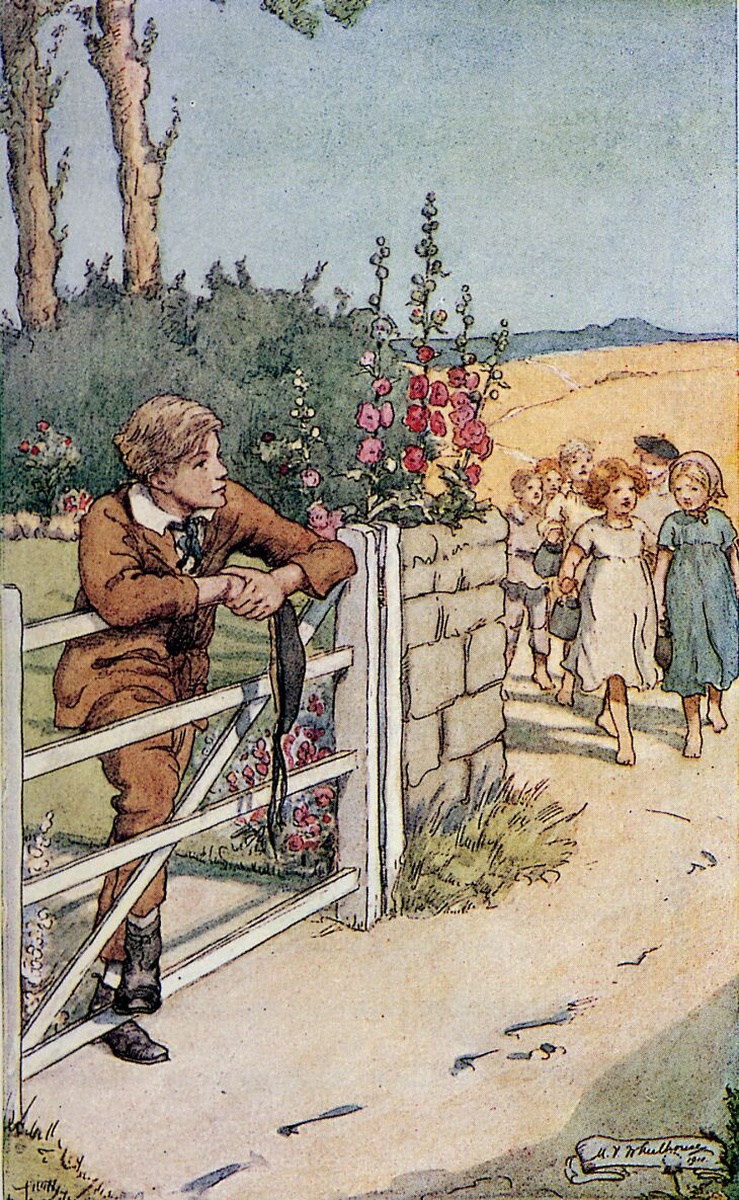 a troop of children passed